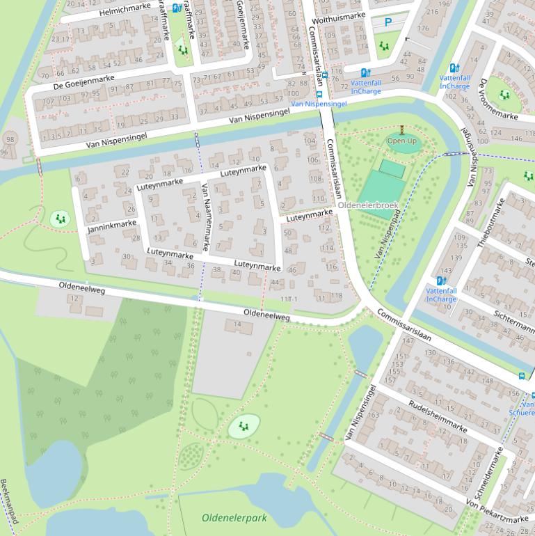 Kaart van de Van Nispensingel.