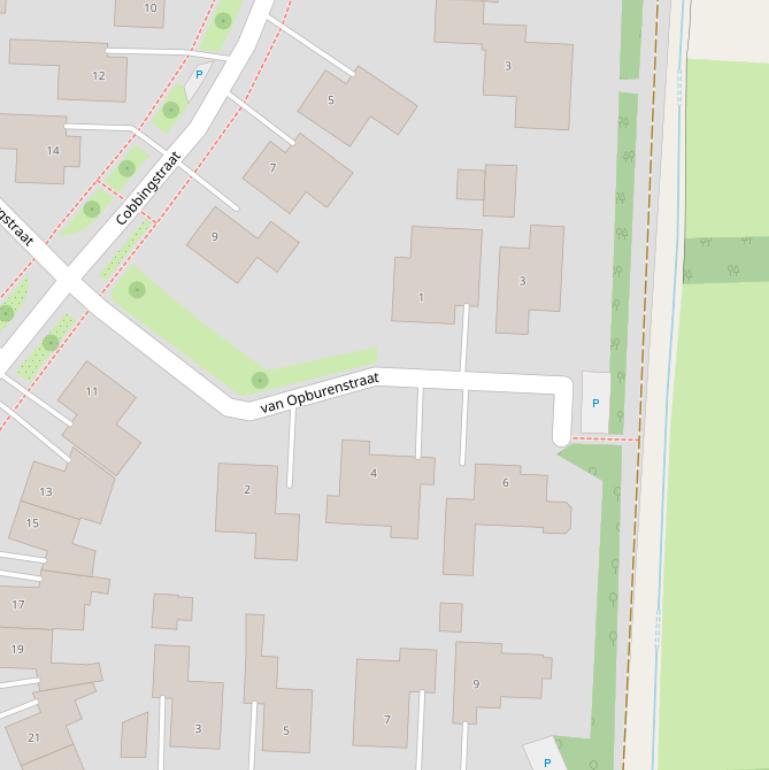 Kaart van de van Opburenstraat.