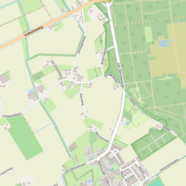 Kaart van de van Ophovenlaan.