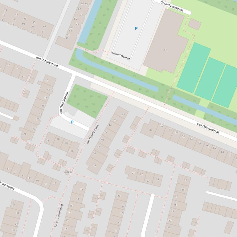 Kaart van de van Ostadestraat.