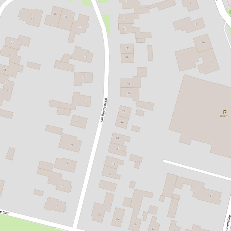 Kaart van de van Reedestraat.