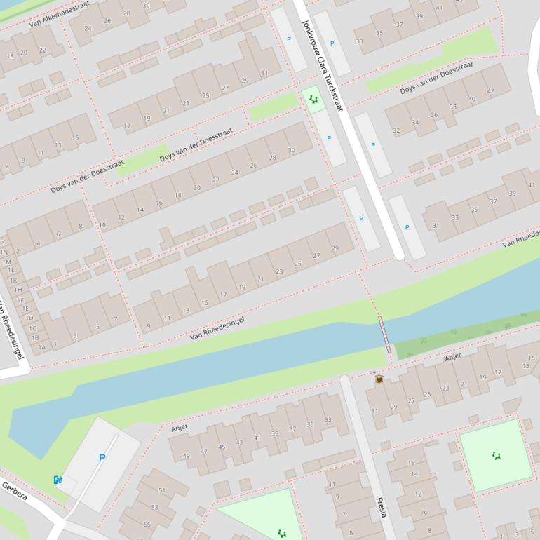 Kaart van de van Rheedesingel.