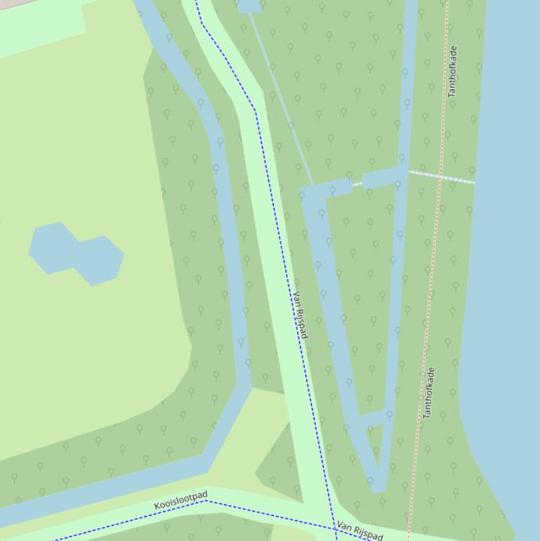 Kaart van het Van Rijspad.