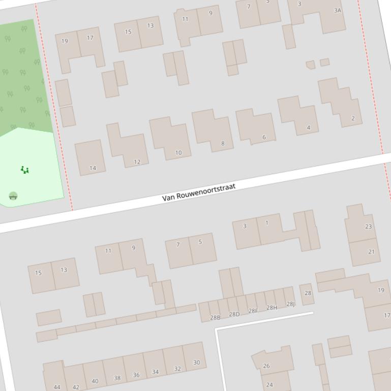 Kaart van de Van Rouwenoortstraat.