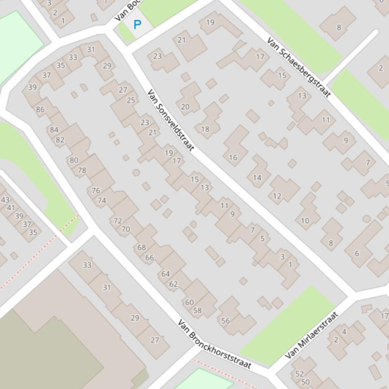 Kaart van de Van Sonsveldstraat.