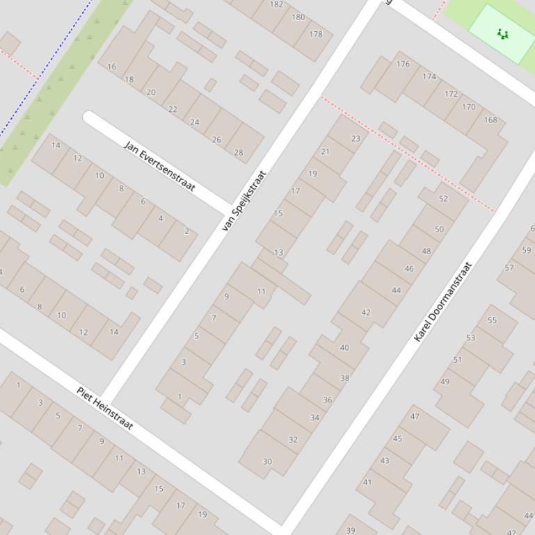 Kaart van de van Speijkstraat.