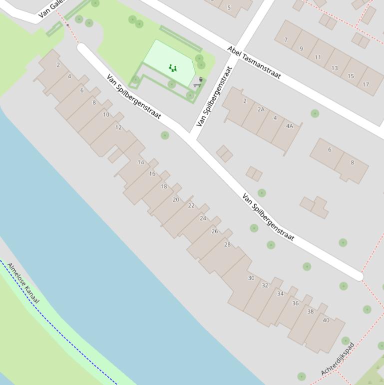 Kaart van de Van Spilbergenstraat.