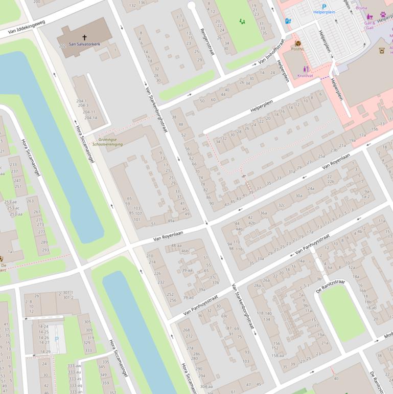 Kaart van de Van Starkenborghstraat.