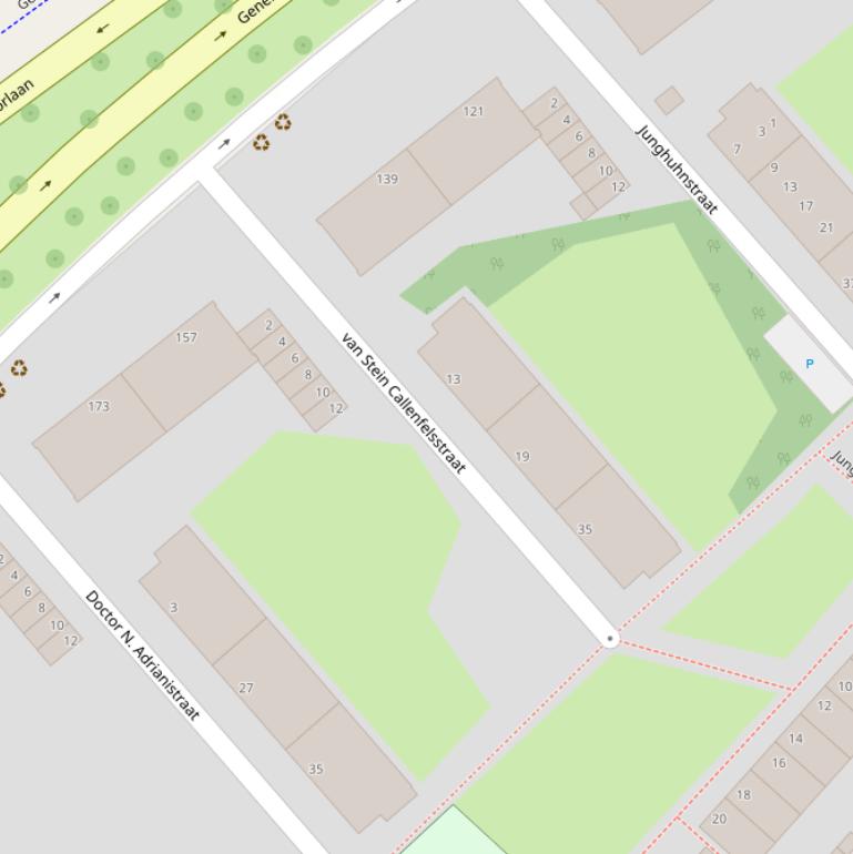 Kaart van de van Stein Callenfelsstraat.