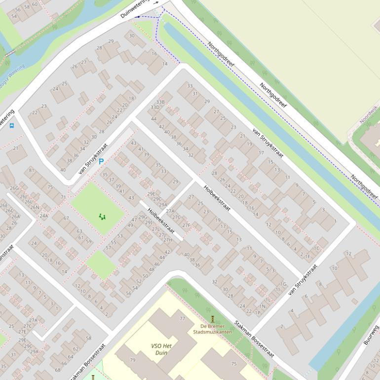 Kaart van de van Struykstraat.