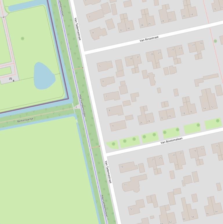 Kaart van de van Tademastraat.