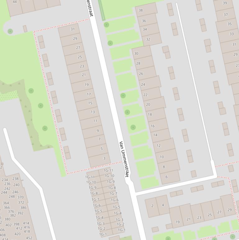 Kaart van de Van Ummenstraat.