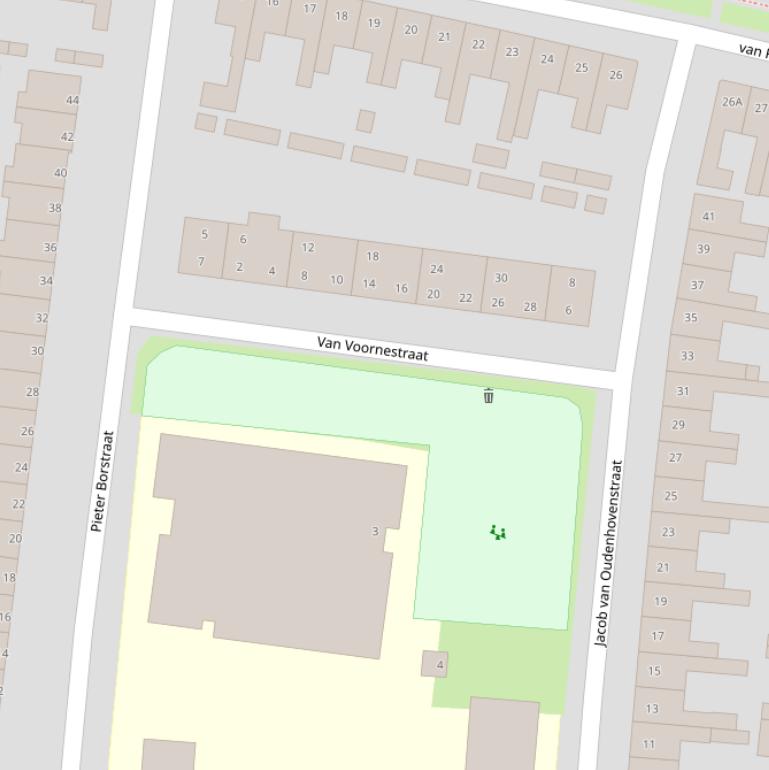 Kaart van de Van Voornestraat.