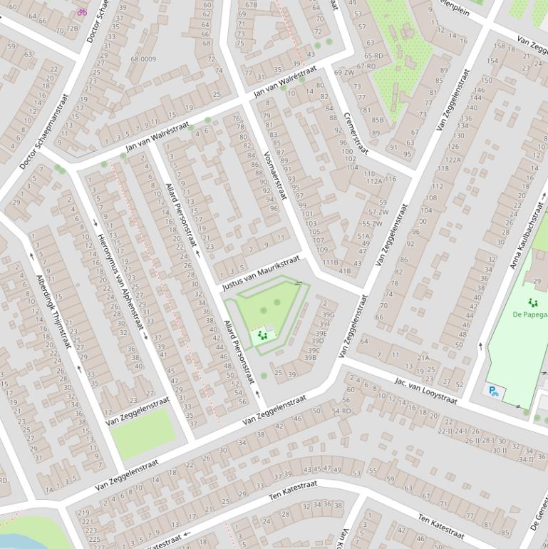 Kaart van de Van Zeggelenstraat.