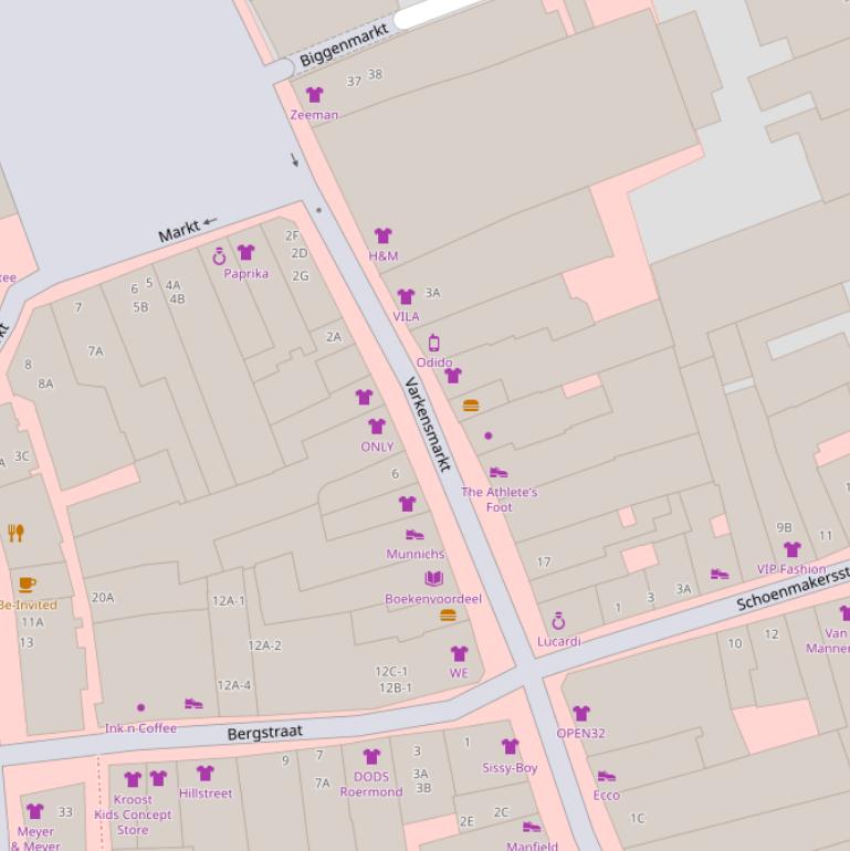 Kaart van de Varkensmarkt.