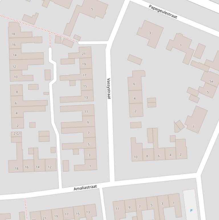 Kaart van de Vassystraat.