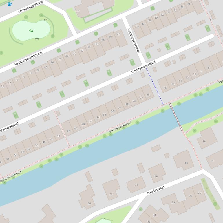 Kaart van de Vechterweerdhof.