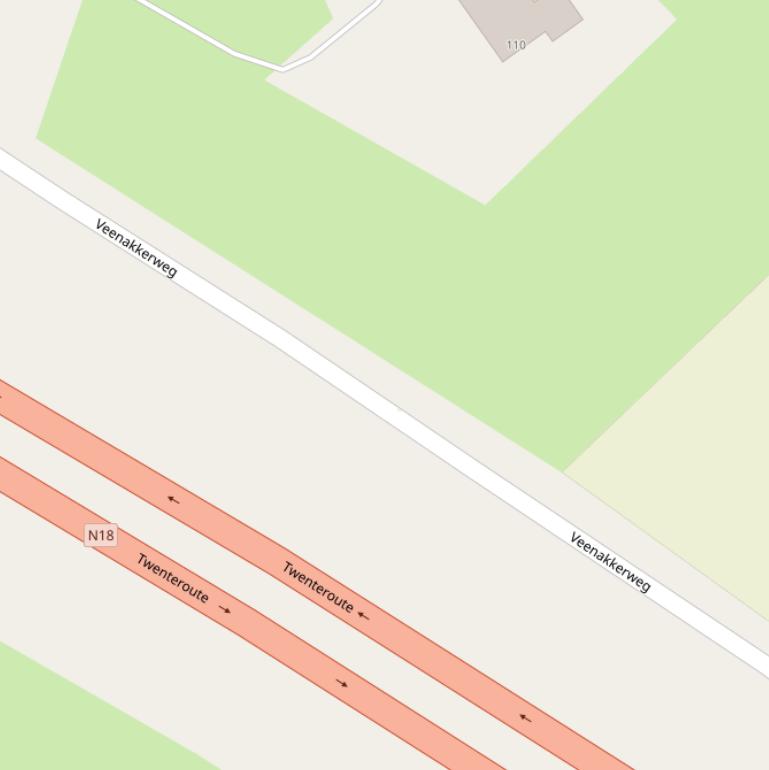 Kaart van de Veenakkerweg.