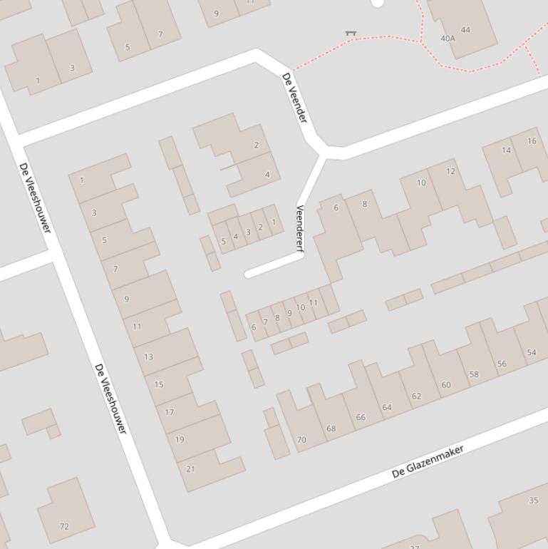 Kaart van het Veendererf.