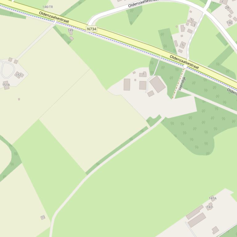 Kaart van de Veendijk.