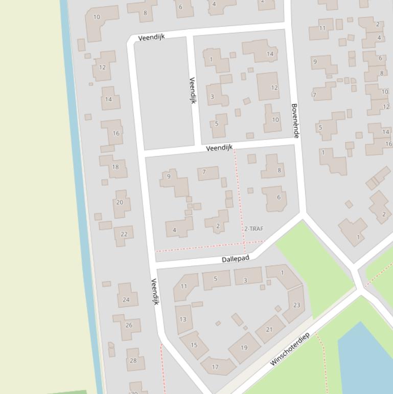 Kaart van de Veendijk.