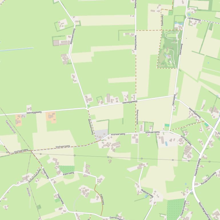 Kaart van de Veeneggeweg.