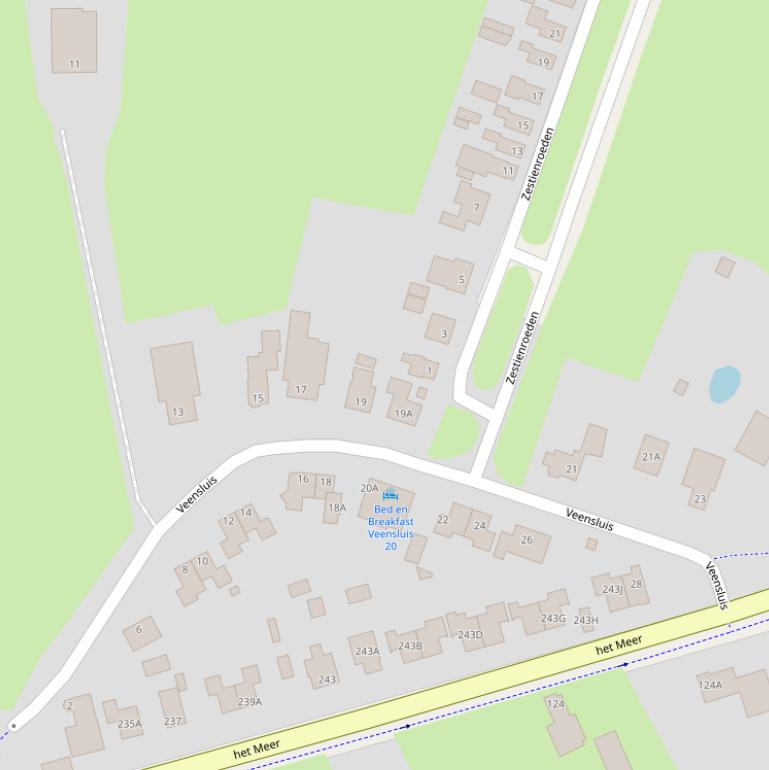 Kaart van de Veensluis.