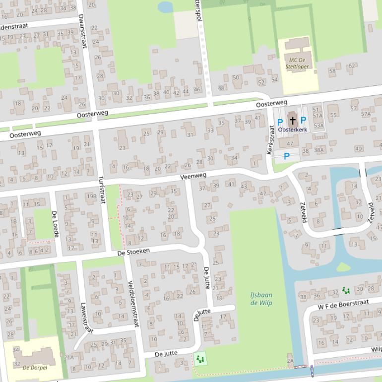 Kaart van de Veenweg.