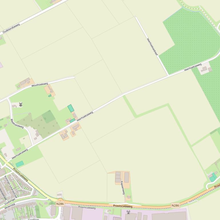 Kaart van de Veerhoekseweg.