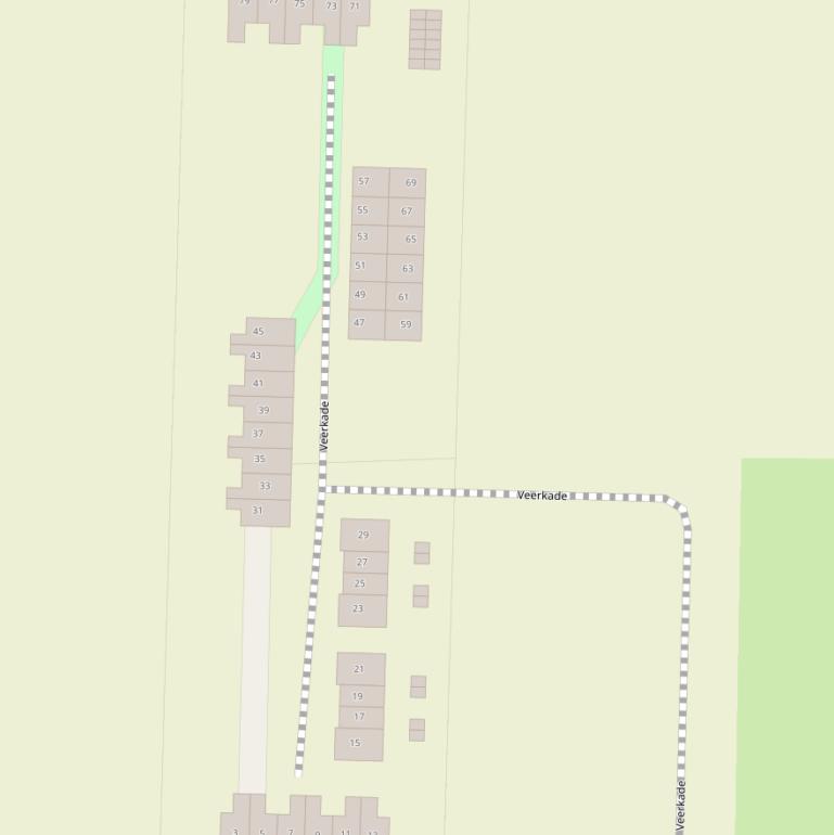 Kaart van de Veerkade.