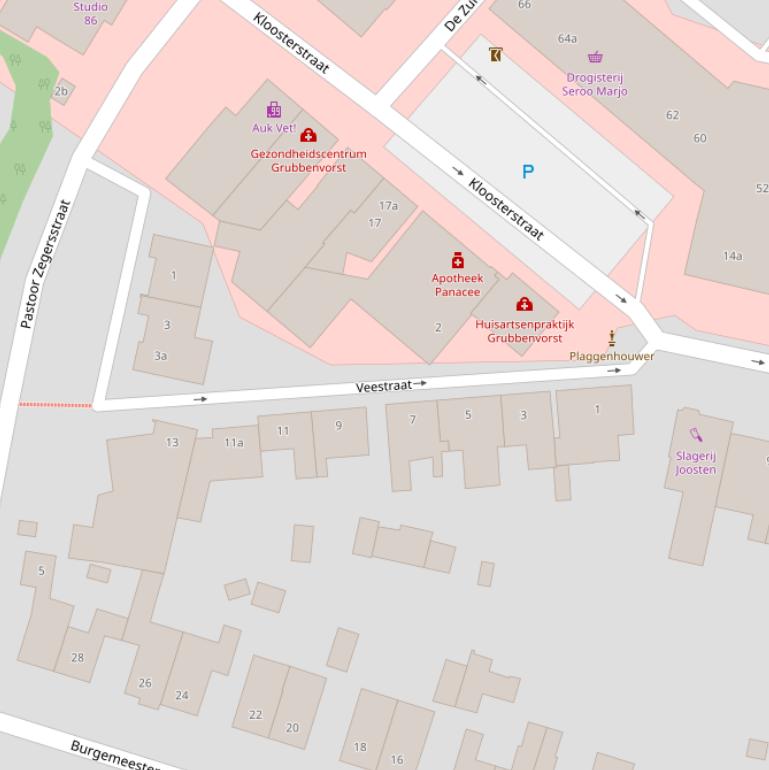Kaart van de Veestraat.