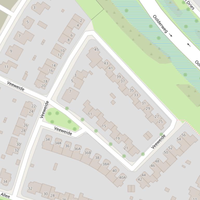 Kaart van de Veeweide.