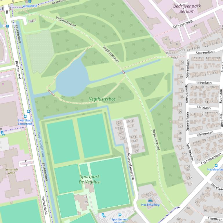 Kaart van het Vegtlusterpad.