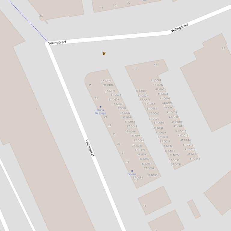 Kaart van de Veilingdreef.