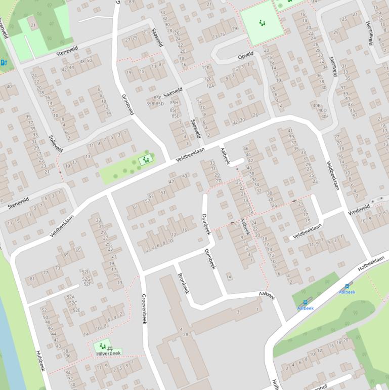 Kaart van de Veldbeeklaan.