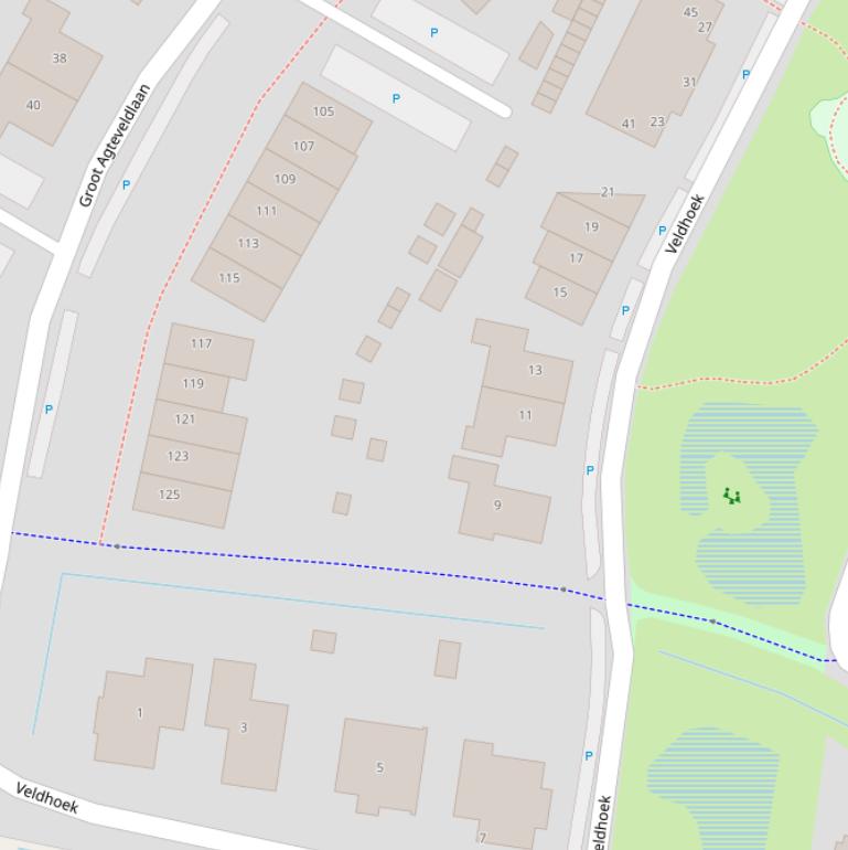 Kaart van  Veldhoek.