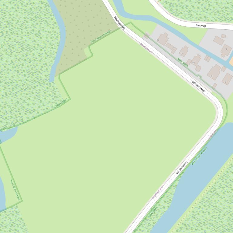 Kaart van de Veldhuisweg.