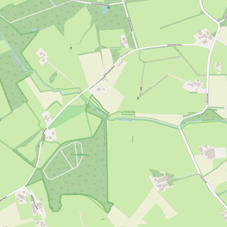 Kaart van de Veldmatenweg.