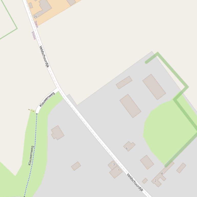 Kaart van de Veldschuurdijk.