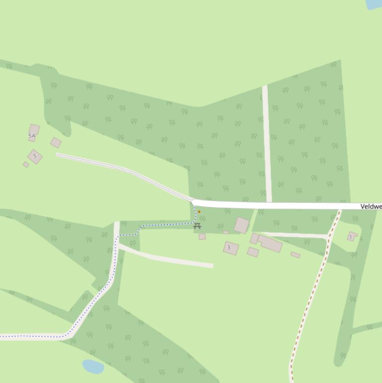 Kaart van de Veldweg.