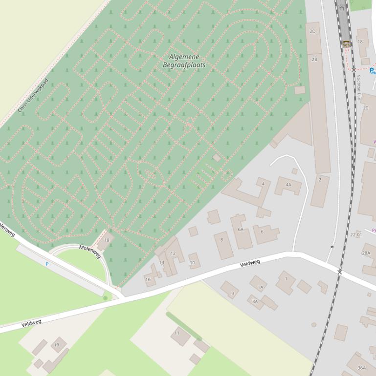 Kaart van de Veldweg.