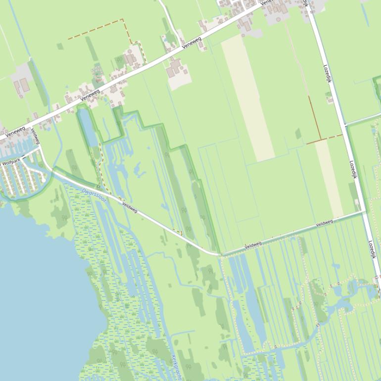 Kaart van de Veldweg.