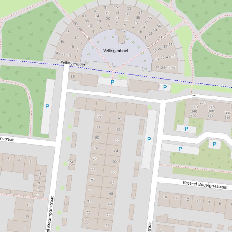 Kaart van  Vellingenhoef.