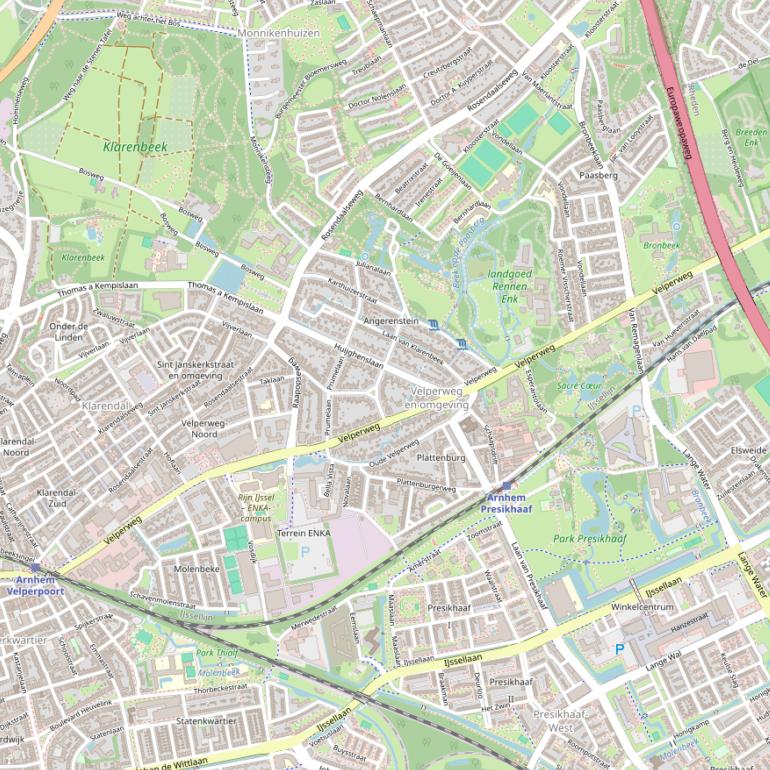 Kaart van de Velperweg.