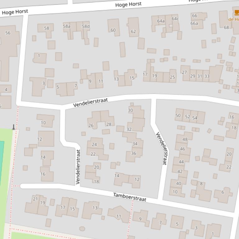 Kaart van de Vendelierstraat.