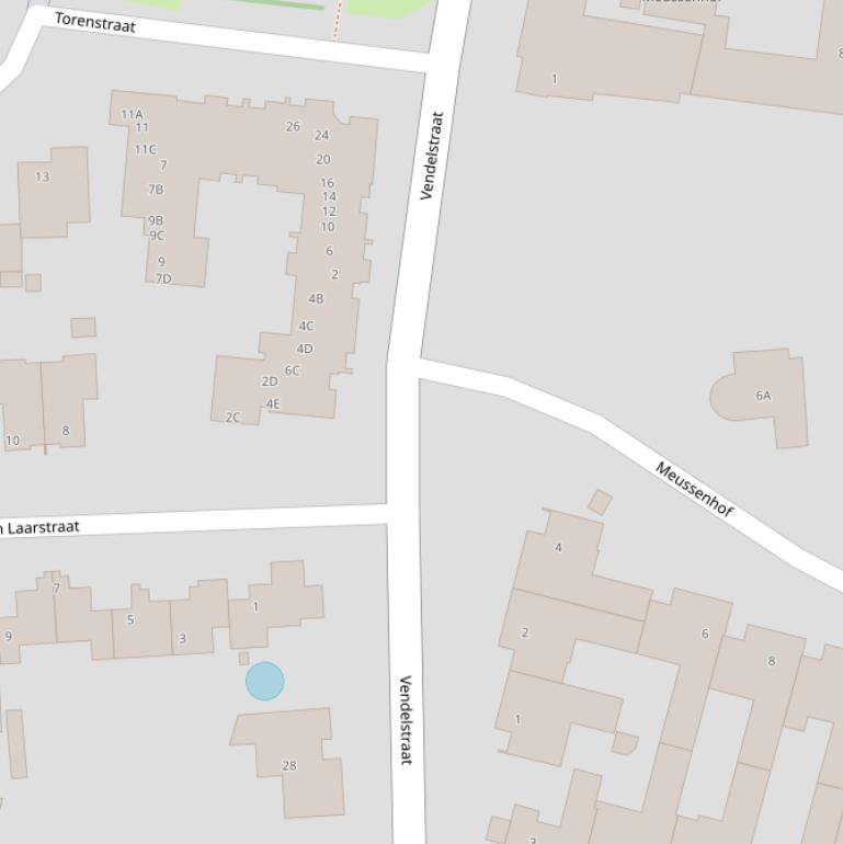 Kaart van de Vendelstraat.