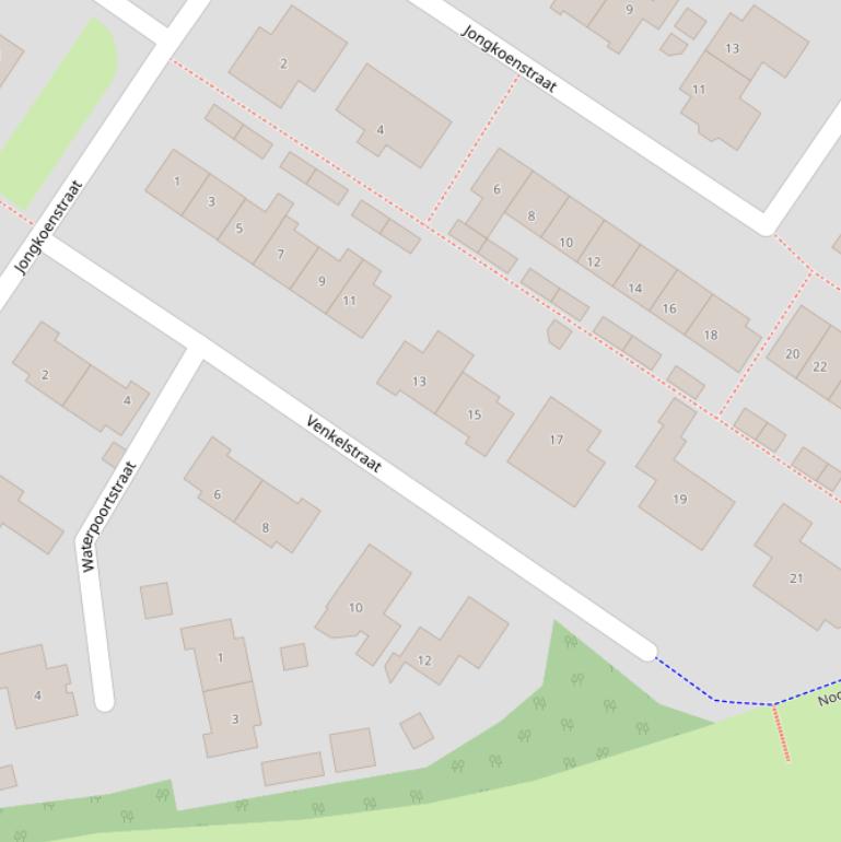 Kaart van de Venkelstraat.