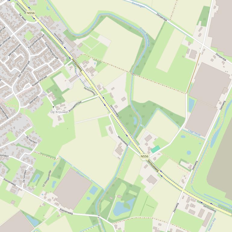 Kaart van de Venloseweg.