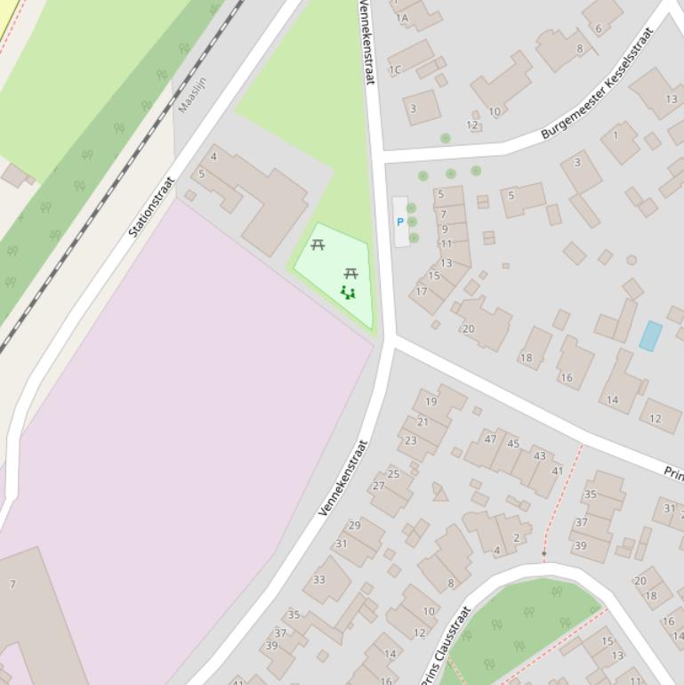 Kaart van de Vennekenstraat.