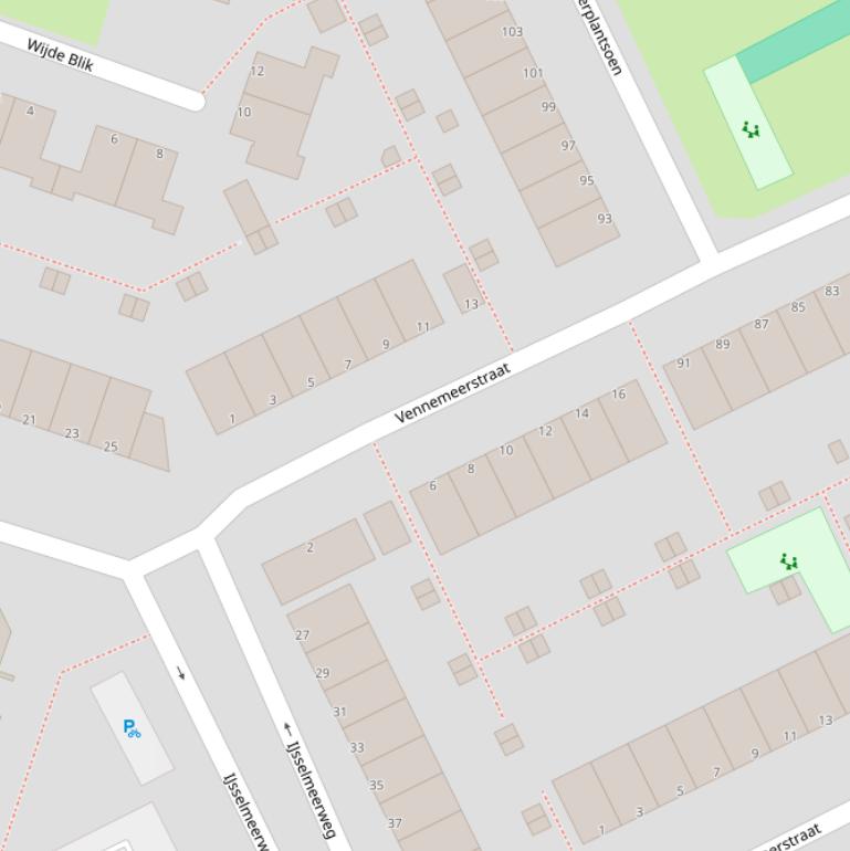 Kaart van de Vennemeerstraat.